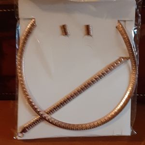 Chevron Bracelet Earrings Necklace Set